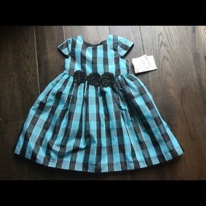 Black and teal party dress